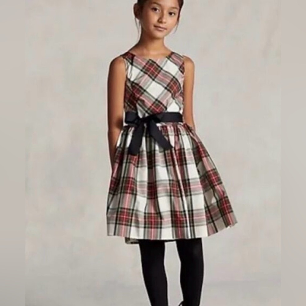 NWOT Ralph Lauren Girls (8) Plaid Taffeta Dress